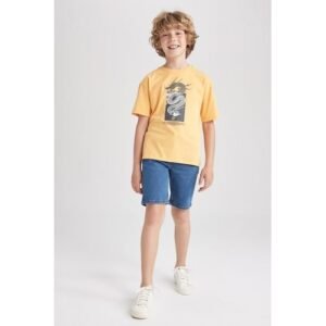 Defacto Boy Casual Denim Short - Blue
