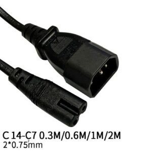 Square Mm To Cord 2M C7 2*0.75 C14-C7 Male C14 IEC Female