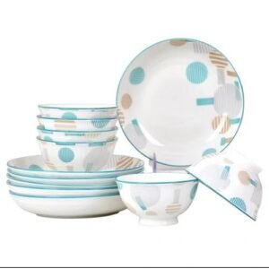 Nine Simple Style Ceramic Glass Bowls (12pcs)