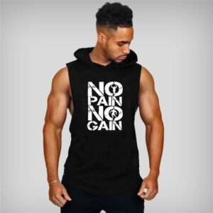 Men's Bodybuilding Hoodie Sleeveless Hoodie Gym Wear