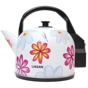 Linsan Flowered Stainless Steel Round Kettle 4.8 Litres LIN 502