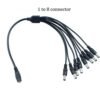 4 Male 2 3 1 Y 5.5*2.1mm Way Cable Splitter 12V Female 8 DC