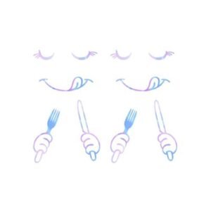 2Pc Refrigerator Stickers, Cute Happy Delicious Face