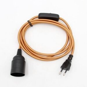 Meters Button Power Plug With Cord Switch 220V EU E27 2