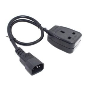 Female UK To Power Socket Adapter Male IEC Plug C14 BS1363