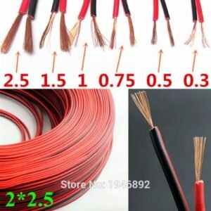 Copper RVB-2*2.5 Color Black Parallel Red Cable Square With