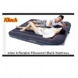Intex Inflatable 10in Full Dura-Beam Pillow Rest Classic Airbed With Pump - Black