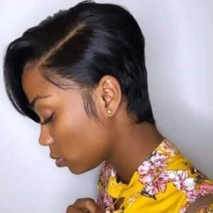 Pixie Cut Straight Short Hair With Closure