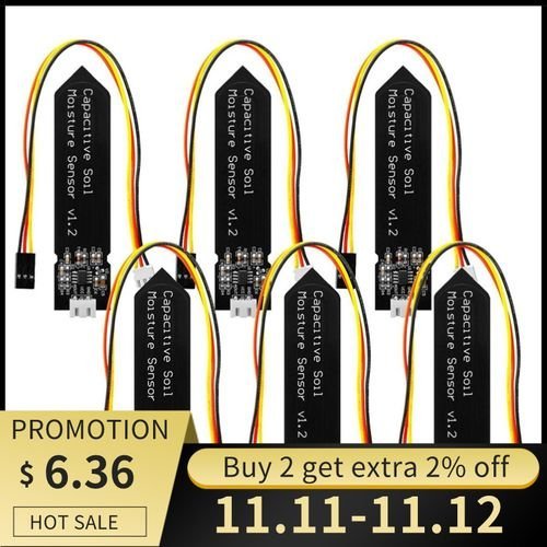6pcs Soil Moisture Sensor Hygrometer Module V1.2 Analog