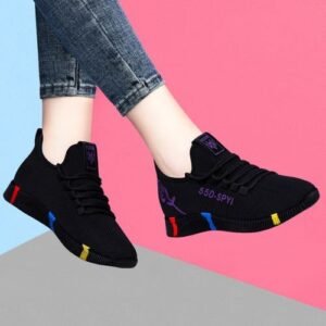 Ladies Everything Women's Fashion Sneakers - Ladies Simple Walking Casual Shoe Size - Black