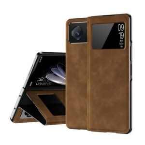Xiaomi Mix Fold 2 Case, Luxury Nappa Leather Window-Design Surface Cover For Xiaomi Mix Fold 2