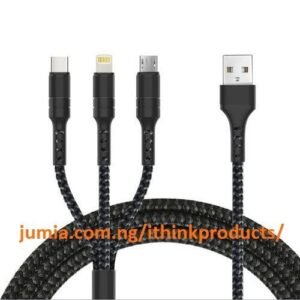 USB Cable 3 In 1 Fast Charging Cable C-Type Cable For IPhone Samsung Android Devices