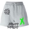Jones Wears Anti Social Printed Casual Short Grey