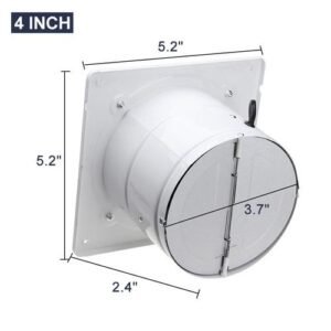 4/6/8 Inch White Shell Stainless Steel Fan High-speed Silent Exhaust Fan 2800 (r/min) 4 Inch US Plug