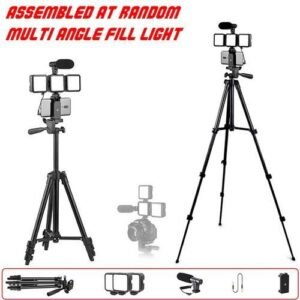 Phone Vlog Video Super Fill Light Mic Kit  Adjustable Tripod
