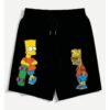 Jones Wears Bart Simpson Printed Casual Short Black