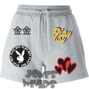 Jones Wears Play Printed Casual Short Grey