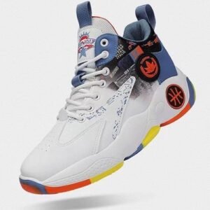 Men's Sneakers High Top Basketball Shoes -White&Blue