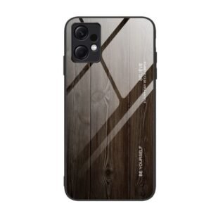 Wood Grain Glass Case For Xiaomi Redmi Note 12 4G Global