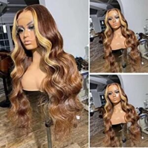 Brown-body-wave-middle-part--lace-front - 20inches