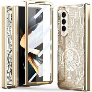 Galaxy Z Fold3 Case, Stylish Electroplated Hinge Protection Full Coverage Cover For Samsung Galaxy Z Fold 3 5G