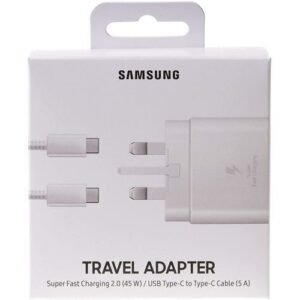 Samsung 45W Super Fast Original Charge Adaptive Charging For Note 20 Ultra S20/S21/S22/S23 Ultra Type-C To Type-C(white)