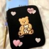 Ins Cute Laptop Sleeves Carring Case 11 12 13 14 15 15.6 16 Inch Cartoon Cover Macbook Air Ipad Accessories Computer Bag Women