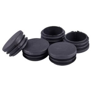Plastic Caps Round Tubing Tube Insert Covers 40mm Dia 5 Pcs Black