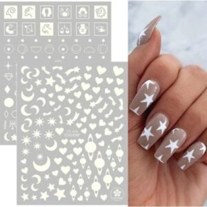 Glow In The Dark Luminous Planet Nail Stickers