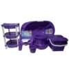 Baby Bath Set - 7pcs + 3 Tiers Plastic Trolley - Purple