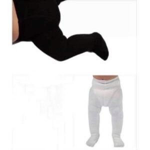 Girls Plain Tight Socks - White & Black(4pcs)