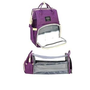 Multipurpose Foldable Baby Bed And Diaper Bag + Free Pacifier + Free Cute Baby Spoon And Fork