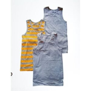 KUNIBOO Boy's 3 Pack Ribbed Neck Soft Cotton Vest
