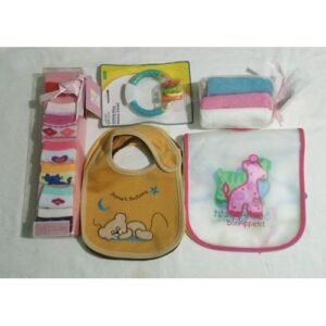 4 Cotton&2 Plastic Bibs /7 Pairs Socks /1 Washcloth /Rattle