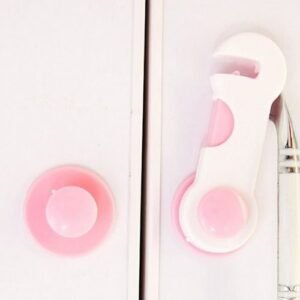 Child Safety Self Adhesive Cabinet Door Lock 1pc Pink