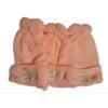 Baby Wollen Caps Set 3 Pairs -  Peach