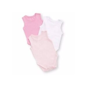George Baby Pink Sleeveless Bodysuits 3 Pack
