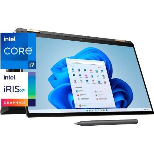 Hp Spectre 15 X360 Convertible (Nightfall Black + Gold) - 15.6'' UHD 4K Touchscreen - Intel Core I7-1165G7 - 16GB RAM - 2TB SSD - Intel Iris XE Graphics - Fingerprint Reader - Windows 11 Home - MPP 2.0 Rechargeable Tilt Pen + Leather Sleeve