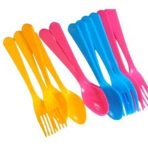 Plastic Children Forks And Spoons 12 Pieces
