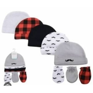 Baby Boy Caps Gift And Scratch Mitten Set Of 8
