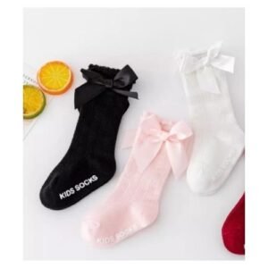 3 In 1 Toddlers Girls Big Bow   Socks