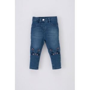 Defacto BabyGirl Casual Regular Fit Denim Trousers - Blue