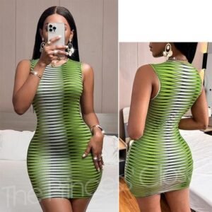VEJARO D20 Female Office Lady Casual Short Sleeve Hot Dress-Green