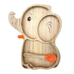 Bamboo Baby/Toddler Suction Elephant Plate And Spoon