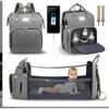 Multipurpose Foldable Baby Bed And Diaper Bag With Usb Cord