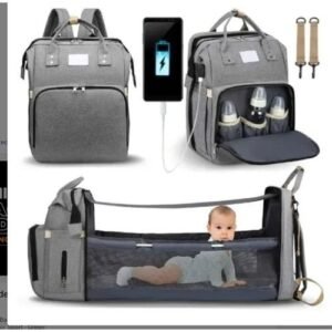 Multipurpose Foldable Baby Bed And Diaper Bag With Usb Cord