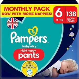 Pampers Baby-Dry Night Diaper Pants, Size 6 (15+ Kg )138ct