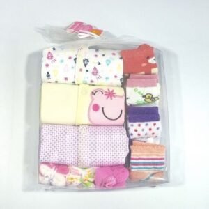 Newborn Baby Gift Set 3 Longsleeve Overall+4 Socks+3 Towels
