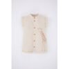 Defacto BabyBoy New Born Regular Fit Short Sleeve Knitted Overalls - Beige