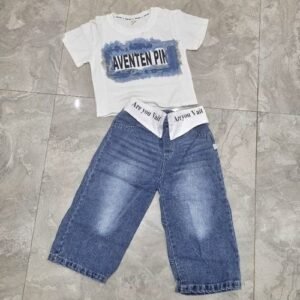 Girls Top And Jean Two Piece Set
